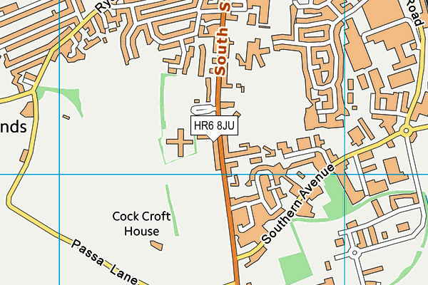HR6 8JU map - OS VectorMap District (Ordnance Survey)