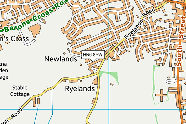 HR6 8PW map - OS VectorMap District (Ordnance Survey)