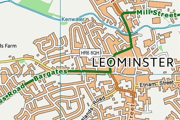 HR6 8QH map - OS VectorMap District (Ordnance Survey)
