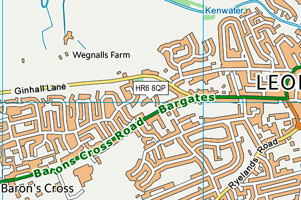 HR6 8QP map - OS VectorMap District (Ordnance Survey)