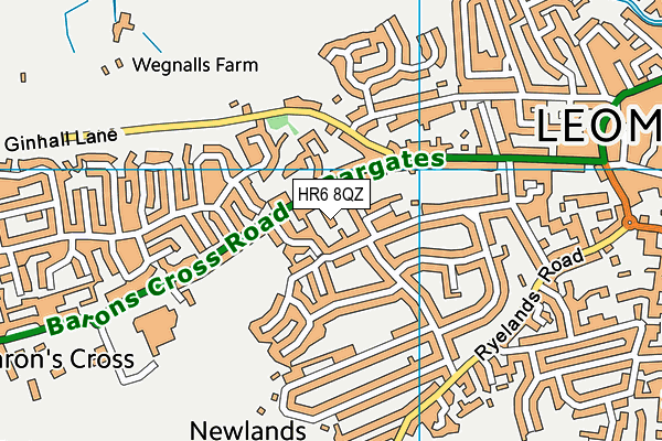 HR6 8QZ map - OS VectorMap District (Ordnance Survey)