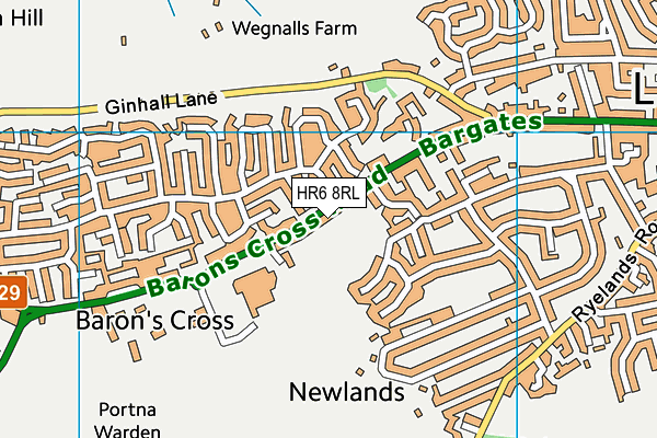 HR6 8RL map - OS VectorMap District (Ordnance Survey) HR6 8RL map - OS VectorMap District (Ordnance Survey)