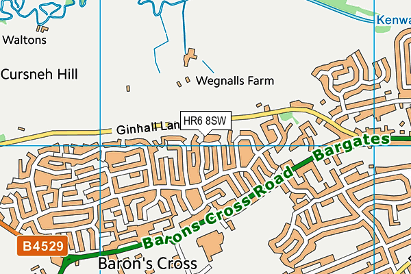 HR6 8SW map - OS VectorMap District (Ordnance Survey) HR6 8SW map - OS VectorMap District (Ordnance Survey)