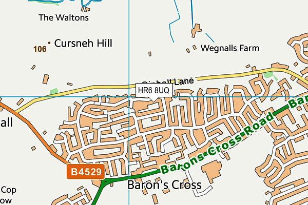 HR6 8UQ map - OS VectorMap District (Ordnance Survey)