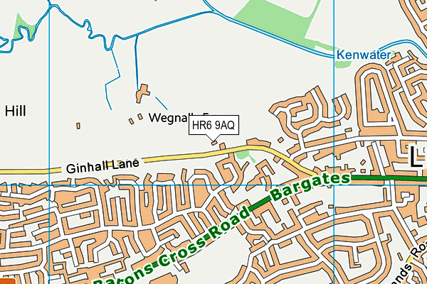 HR6 9AQ map - OS VectorMap District (Ordnance Survey)