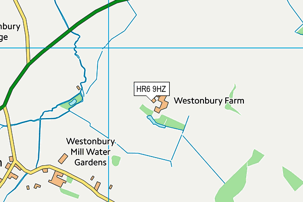 HR6 9HZ map - OS VectorMap District (Ordnance Survey)