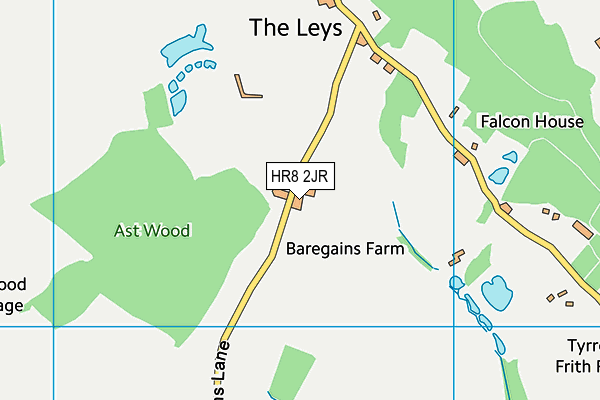 HR8 2JR map - OS VectorMap District (Ordnance Survey)