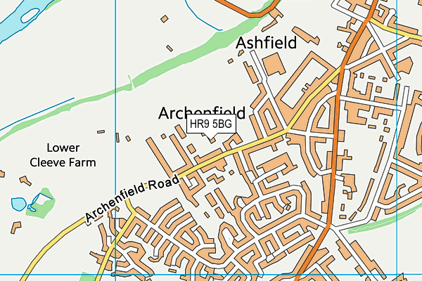 HR9 5BG map - OS VectorMap District (Ordnance Survey)