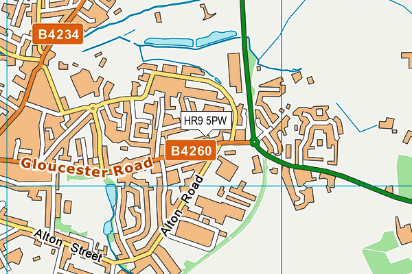HR9 5PW map - OS VectorMap District (Ordnance Survey)