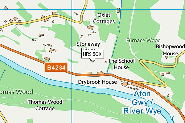 HR9 5QX map - OS VectorMap District (Ordnance Survey)