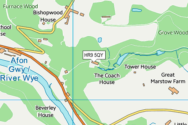 HR9 5QY map - OS VectorMap District (Ordnance Survey)