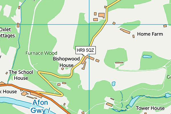 HR9 5QZ map - OS VectorMap District (Ordnance Survey)