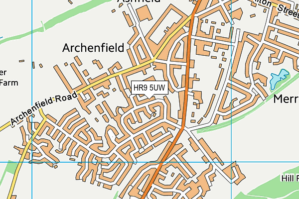 HR9 5UW map - OS VectorMap District (Ordnance Survey) HR9 5UW map - OS VectorMap District (Ordnance Survey)