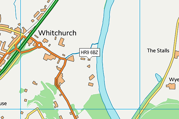 HR9 6BZ map - OS VectorMap District (Ordnance Survey)
