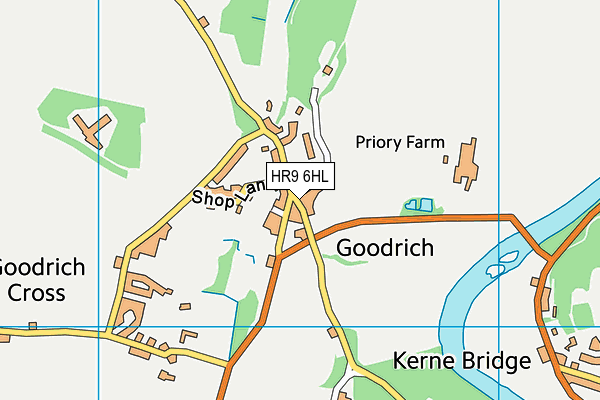 HR9 6HL map - OS VectorMap District (Ordnance Survey)
