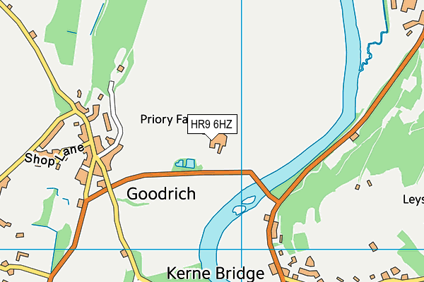HR9 6HZ map - OS VectorMap District (Ordnance Survey)