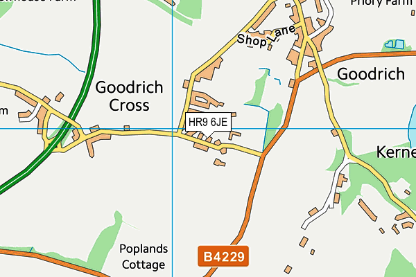 HR9 6JE map - OS VectorMap District (Ordnance Survey) HR9 6JE map - OS VectorMap District (Ordnance Survey)