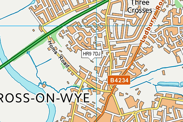 HR9 7DJ map - OS VectorMap District (Ordnance Survey)