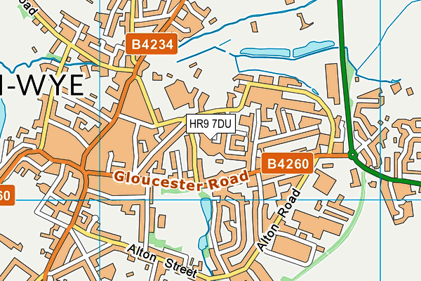 HR9 7DU map - OS VectorMap District (Ordnance Survey)