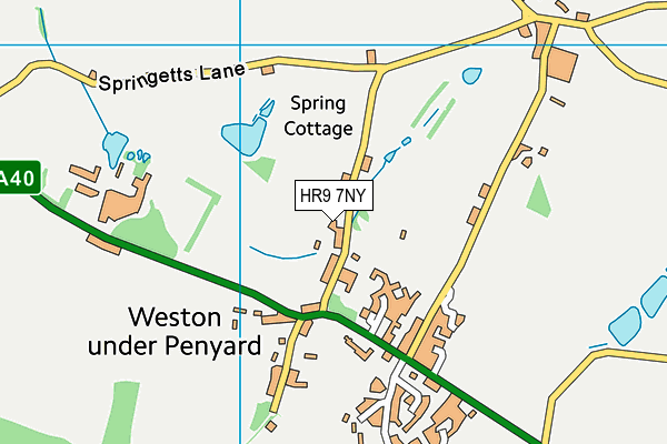 HR9 7NY map - OS VectorMap District (Ordnance Survey)