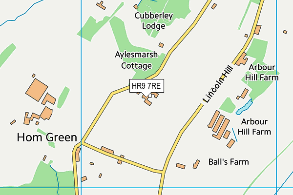 HR9 7RE map - OS VectorMap District (Ordnance Survey)