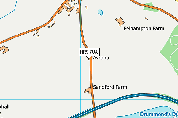 HR9 7UA map - OS VectorMap District (Ordnance Survey)