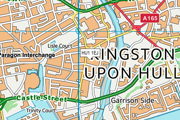 HU1 1EJ map - OS VectorMap District (Ordnance Survey)