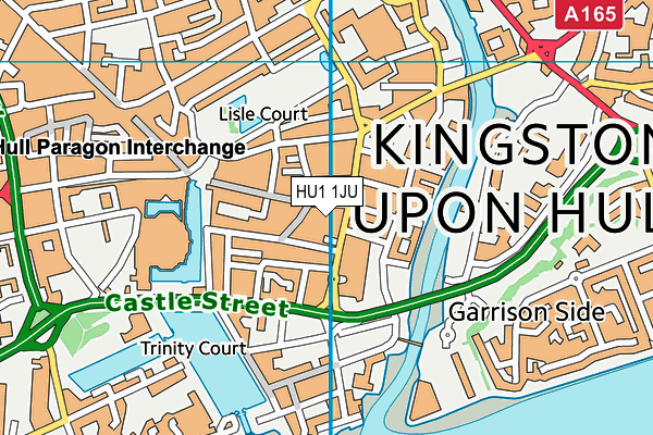 HU1 1JU map - OS VectorMap District (Ordnance Survey)