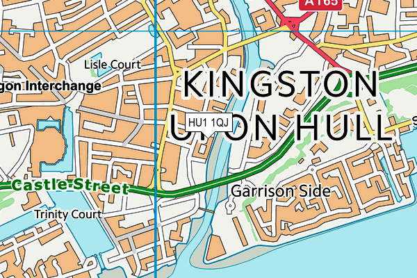 HU1 1QJ map - OS VectorMap District (Ordnance Survey)