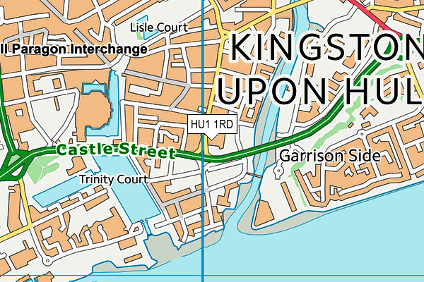 HU1 1RD map - OS VectorMap District (Ordnance Survey)