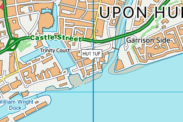 HU1 1UF map - OS VectorMap District (Ordnance Survey)