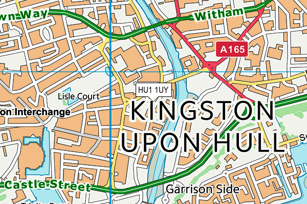 HU1 1UY map - OS VectorMap District (Ordnance Survey)