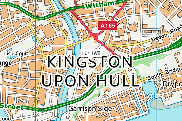 HU1 1WB map - OS VectorMap District (Ordnance Survey)