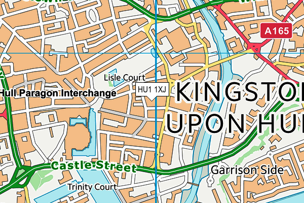 HU1 1XJ map - OS VectorMap District (Ordnance Survey)