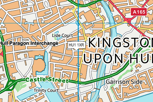 HU1 1XR map - OS VectorMap District (Ordnance Survey)