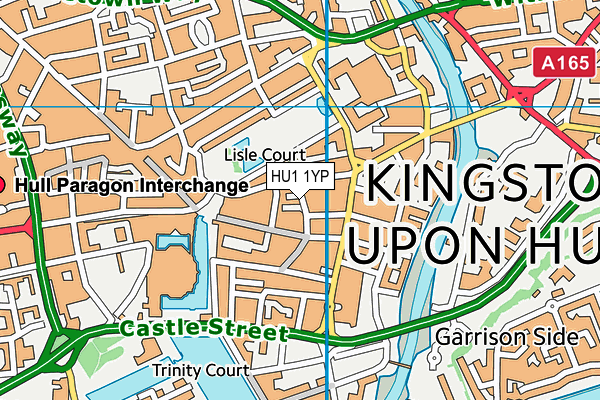 HU1 1YP map - OS VectorMap District (Ordnance Survey)