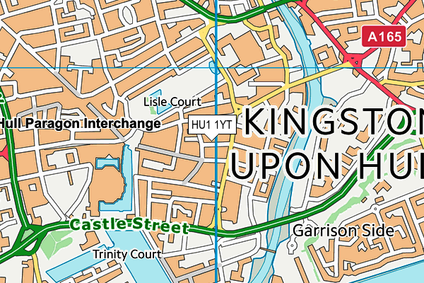 HU1 1YT map - OS VectorMap District (Ordnance Survey)