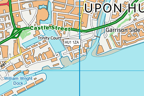 HU1 1ZA map - OS VectorMap District (Ordnance Survey)