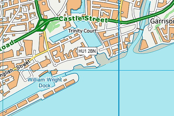 HU1 2BN map - OS VectorMap District (Ordnance Survey) HU1 2BN map - OS VectorMap District (Ordnance Survey)