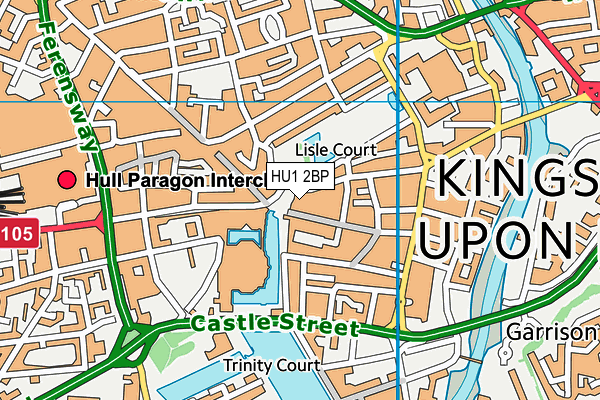 HU1 2BP map - OS VectorMap District (Ordnance Survey) HU1 2BP map - OS VectorMap District (Ordnance Survey)