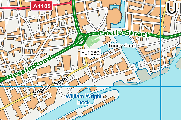 HU1 2BQ map - OS VectorMap District (Ordnance Survey) HU1 2BQ map - OS VectorMap District (Ordnance Survey)