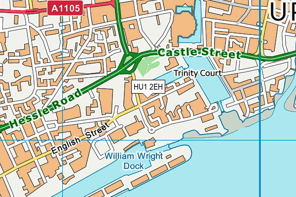 HU1 2EH map - OS VectorMap District (Ordnance Survey) HU1 2EH map - OS VectorMap District (Ordnance Survey)