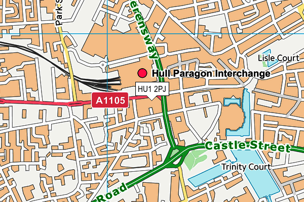 HU1 2PJ map - OS VectorMap District (Ordnance Survey) HU1 2PJ map - OS VectorMap District (Ordnance Survey)