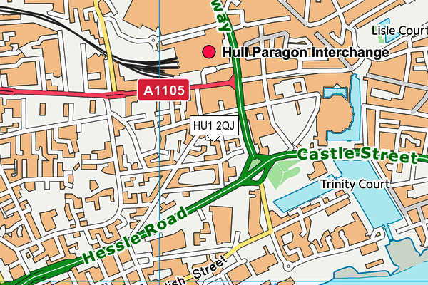 HU1 2QJ map - OS VectorMap District (Ordnance Survey) HU1 2QJ map - OS VectorMap District (Ordnance Survey)