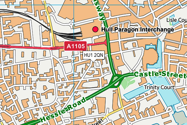 HU1 2QN map - OS VectorMap District (Ordnance Survey)