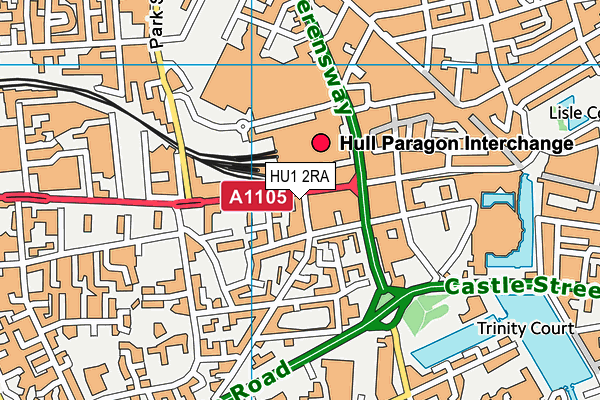 HU1 2RA map - OS VectorMap District (Ordnance Survey) HU1 2RA map - OS VectorMap District (Ordnance Survey)