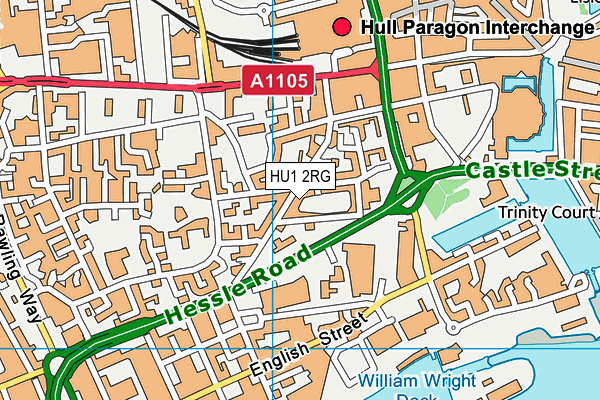 HU1 2RG map - OS VectorMap District (Ordnance Survey) HU1 2RG map - OS VectorMap District (Ordnance Survey)