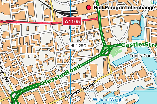 HU1 2RQ map - OS VectorMap District (Ordnance Survey)