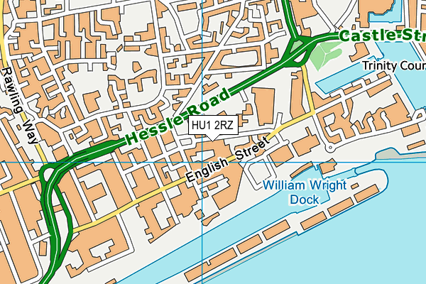 HU1 2RZ map - OS VectorMap District (Ordnance Survey) HU1 2RZ map - OS VectorMap District (Ordnance Survey)