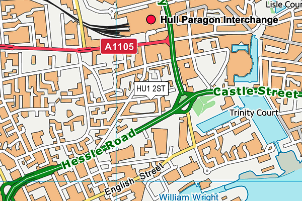 HU1 2ST map - OS VectorMap District (Ordnance Survey) HU1 2ST map - OS VectorMap District (Ordnance Survey)